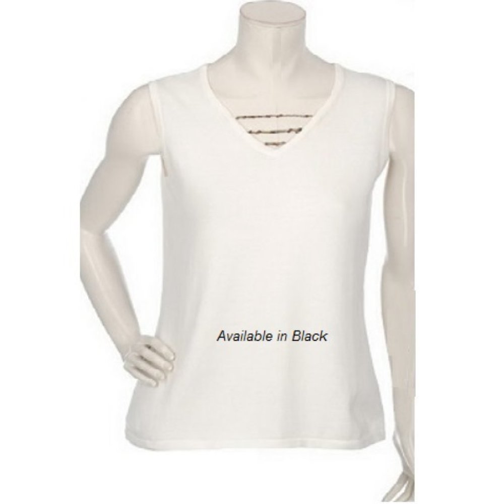 Denim & Co. Sleeveless Black Knit Top